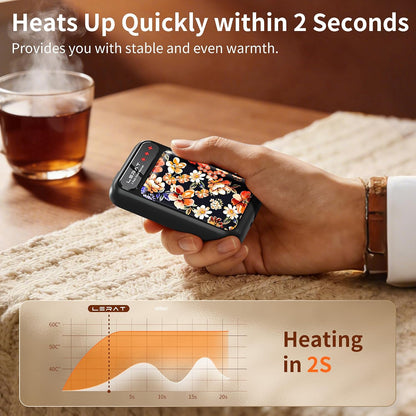 Lerat Hand Warmers Rechargeable, Electric Hand Warmers Reusable- Fast Heating Hand Warmer with 3 Heat Settings, Portable Hand Warmers Gifts for Women, Great for Hunting Camping Hiking