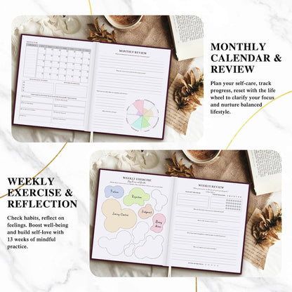 Lanpn Self Care Journal for Women, Self Love Guided Journals with Prompts, Daily Reflection Wellness & Gratitude Planner, 5 Minute Mental Health Notebook, Mindfulness Mood Log, 240 Pages, Beige