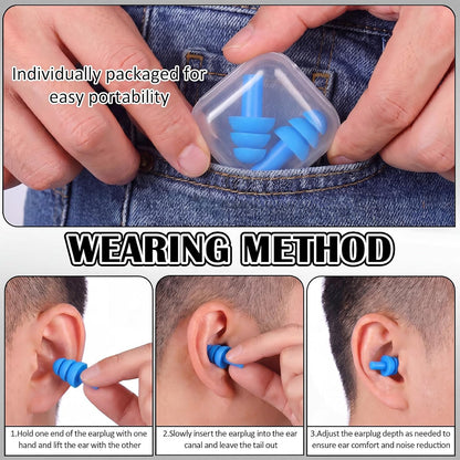 24 Pairs Black Ear Plugs Bulk NRR 29dB Reusable Silicone Ear Plugs with Plastic Cases Soft Foam Plug for Sleeping Noise Cancelling Concerts Shooting Swimming Noise Reduction
