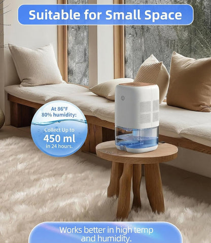 35 OZ Dehumidifier for Bedroom RV, Quiet with Auto Shut Off, Gold | 280 Sq.Ft Small Dehumidifiers for Home Bathroom Closet, 7 Color Light, 28dB Ultra Quiet, 35OZ Water Tank