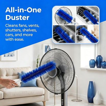 Fan Cleaning Brush – Bendable Microfiber Duster, Reusable Dust Remover, Washable, for Electric Fans, Air Conditioning, Blinds, Vents, Car & Home Use，Blue：2