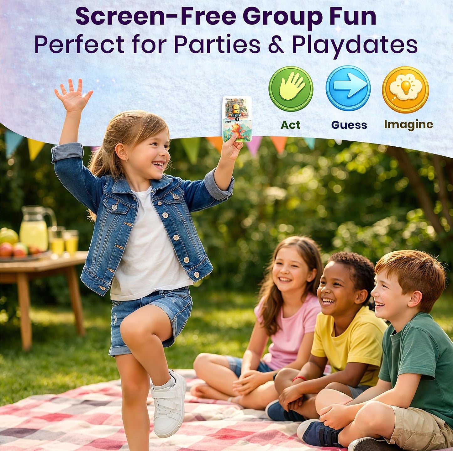 Active Movement Game for Kids Ages 4–8 - Educational Card Game | Animal-Themed Card Set with 50 Movement Tasks for Indoor and Outdoor Brain Breaks, Home and Classroom Activities