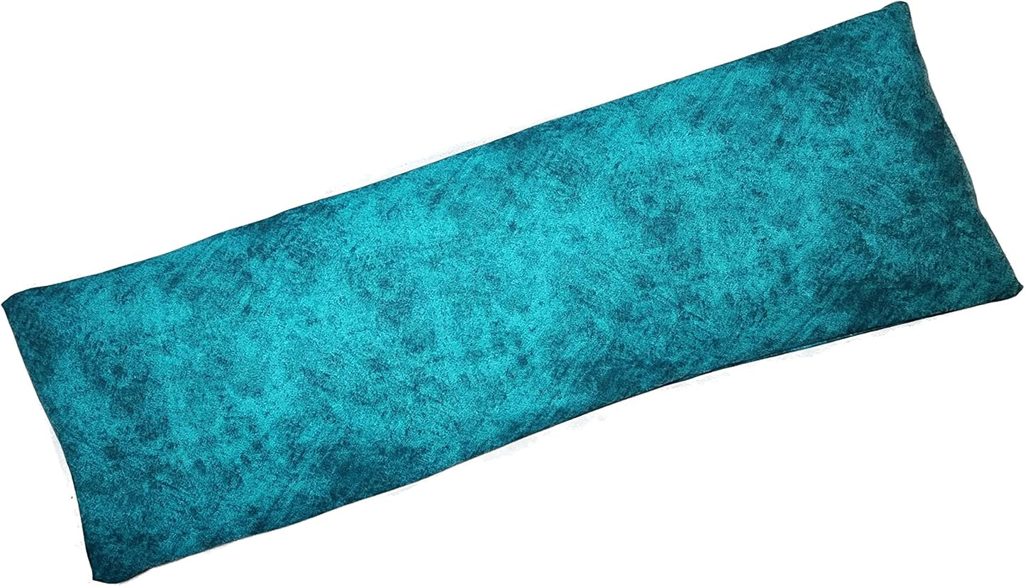 Microwavable Corn Filled Heating Pad and Cold Pack/Washable 100% Cotton Cover (Cross Hatch - Mint, 7.5in W x 11in L)