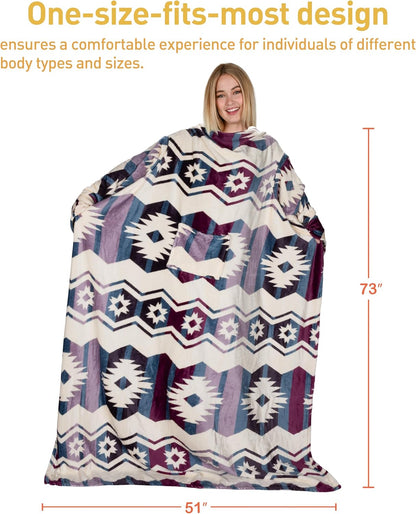 Catalonia Wearable Blanket with Sleeves for Women & Men, Fleece Wrap Throw | Cozy Sleeve Design for Hands-Free Comfort, Perfect for Reading, TV Time & Relaxing, Christmas & Birthday Gift