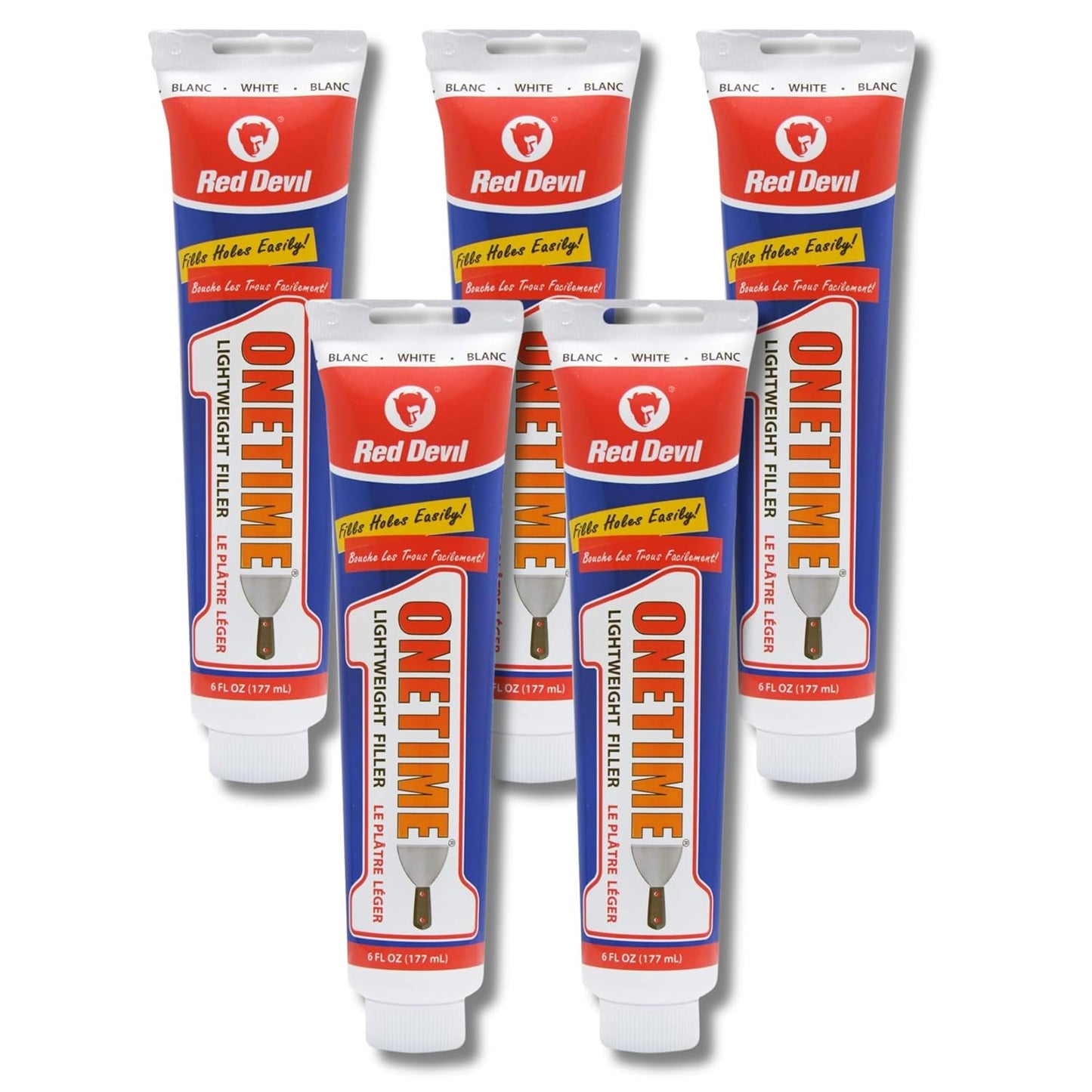 Red Devil 0542 ONETIME Lightweight Spackle Wall Repair, Spackling for Holes Drywall, 1/2 Pint, White, 8 Ounce, Made in USA