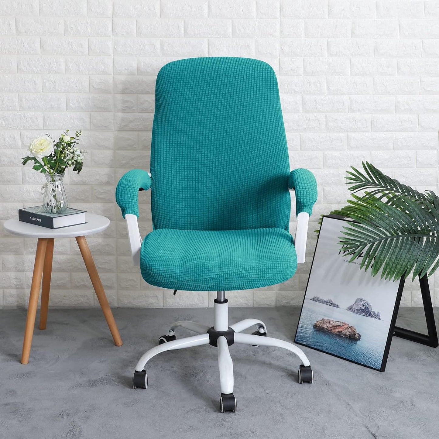FORCHEER Office Chair Armrest Cover with Zipper 15inch Stretchable Water Resistant Computer Office Chair Arm Rest Slipcover for Desk Chairs Arm 2Pack-Army Green