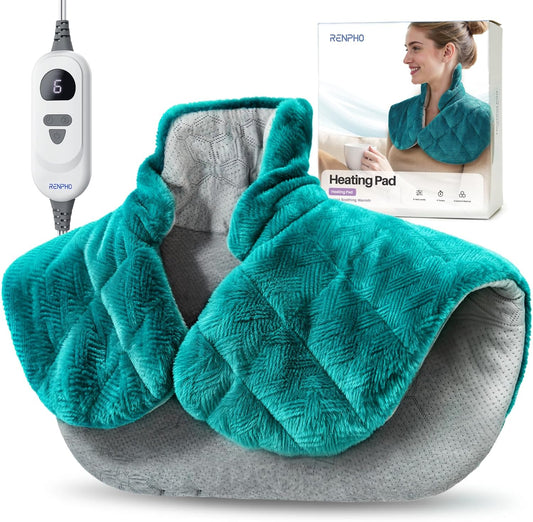 RENPHO Graphene-Infused Heating Pad, Weighted Heating Pad for Neck Shoulders & Back, Multiple Heat Levels & Timers, FSA Eligible HSA, Birthday Gift for Women Men, Snug-Fit, Soft, Comfortable