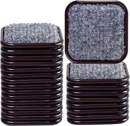 1 5/8" Round Carpet Bottom Furniture Caster Cups Furniture Coasters 24 Pack | Reusable Furniture Pads for Hardwood Floors, Carpet Sliders Floors Protectors to Tile or Laminate from Scratches, Brown/Gray