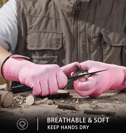 JDL Large Blue Cut Resistant Gloves with Touch Screen, Food Grade, ANSI A5, 3D Stretch Fit, Firm Grip, Suitable for Oyster Shucking, Meat Slicing, Kitchen Protection