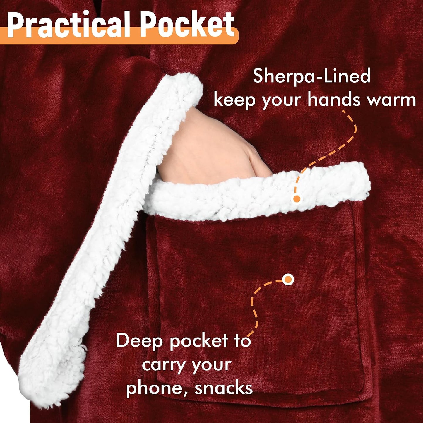 Catalonia Wearable Blanket with Sleeves & Foot Pocket for Adults | Soft Fleece Throw Wrap with Hands-Free Comfort, Perfect for Reading, TV Time & Relaxing, Christmas Gift for Women & Men