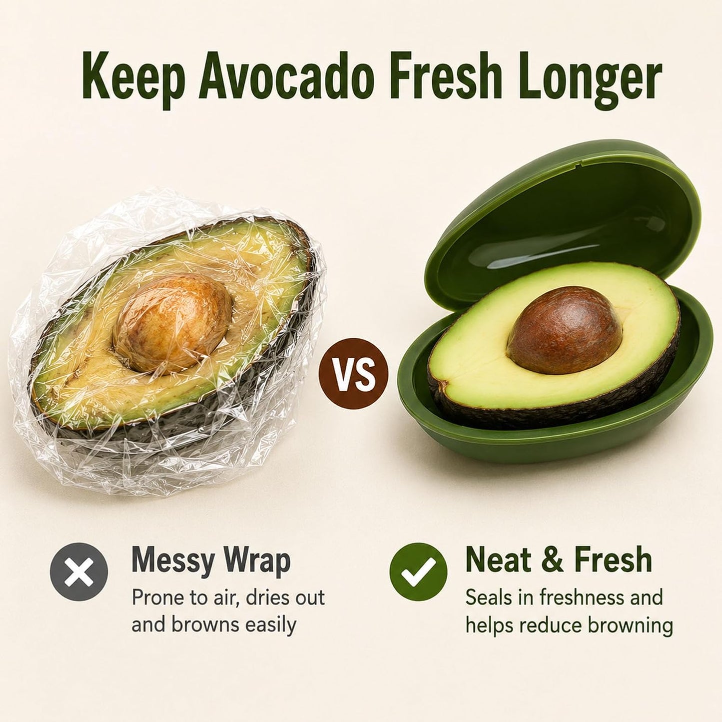 Avocado Keeper Saver Avocado Storage Containers With Lid | Onion Avocado Tomato Saver Fruit vegetable Holder Storage (Avocado Holder)