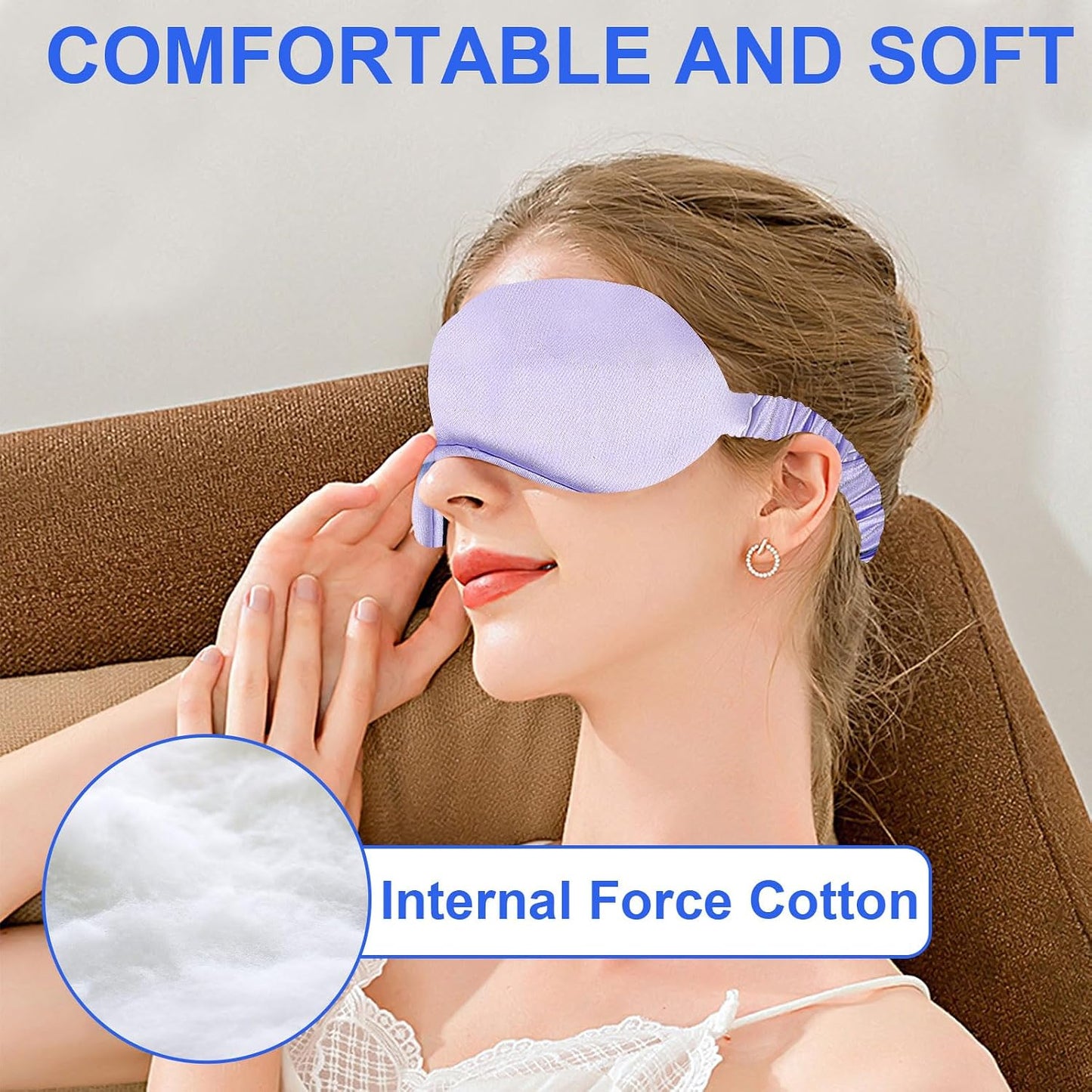 IEKEODI 2 Pack Sleep Masks, Blackout Eye Masks for Sleeping, (Black+Purple) | Silky Soft Comfort, Light Blocking Blindfold Design, Gentle Elastic Fit, Smooth Skin Feel, Travel and Nap Ready