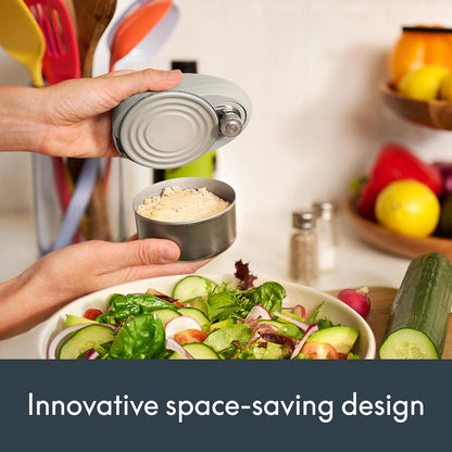 bella Automatic Can Opener, Hands Free, Battery Operated, Cordless, Stainless steel blade to open any Size Can with Magnet to Safely Remove Lid, Seamless Opening Decreases Sharp Edges, Slate