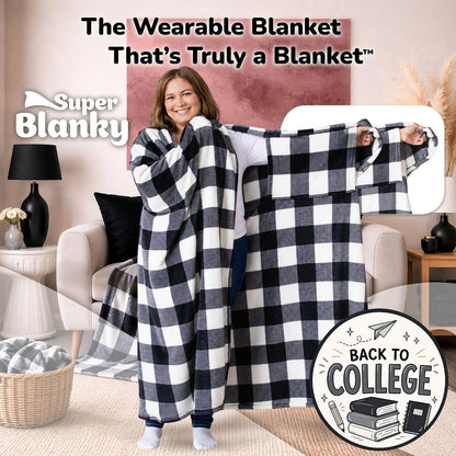 Super Blanky Wearable Blankets for Women & Men, Dorm Room Essentials, Gift for Her, Gifts for Women, Wife Birthday Gift Ideas