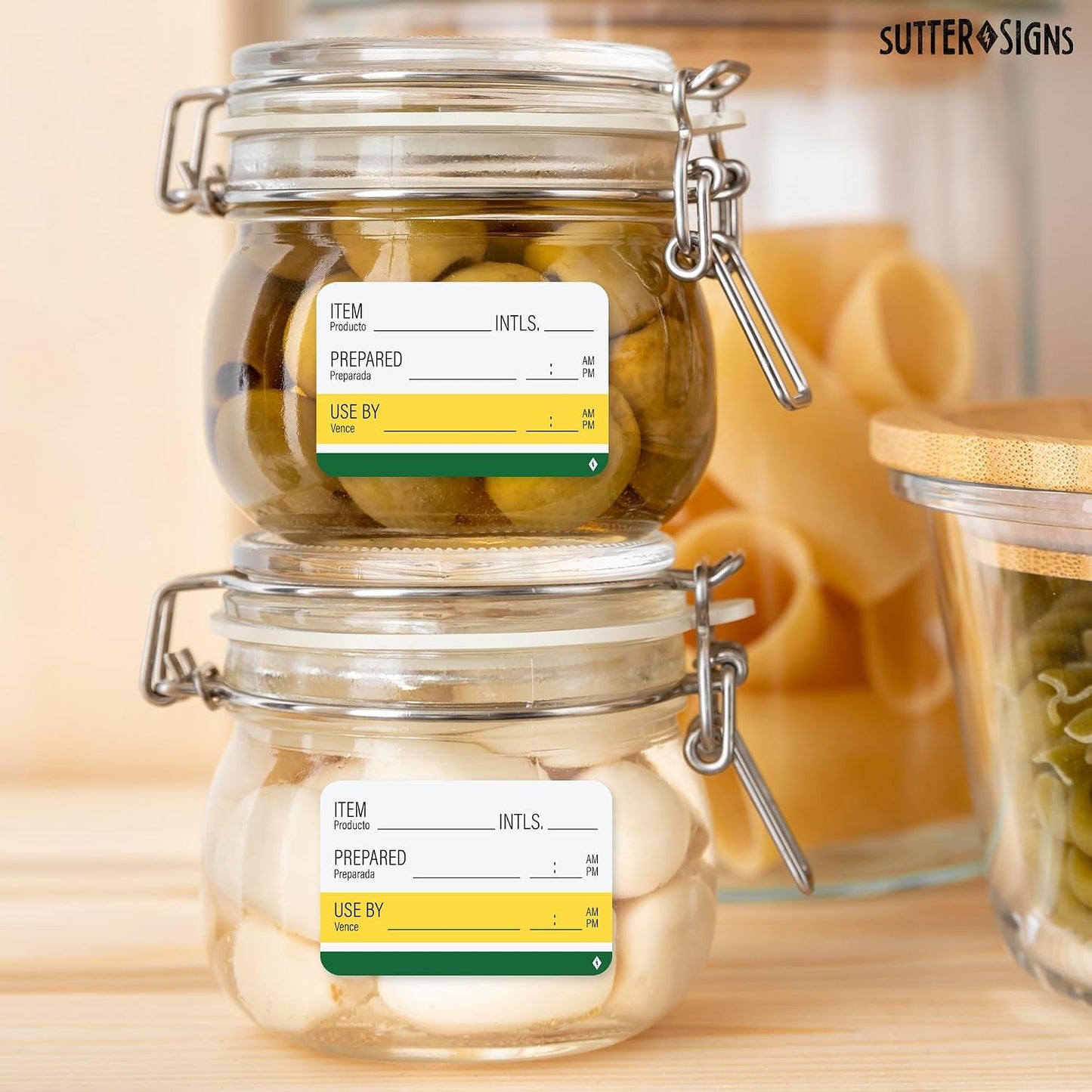 Sutter Signs Shelf Life Stickers for Food Prep 500 Removable Labels 1" x 2" | 500 Removable Food Rotation Labels, Bilingual English/Spanish Use By Labels, 1" x 2" Roll