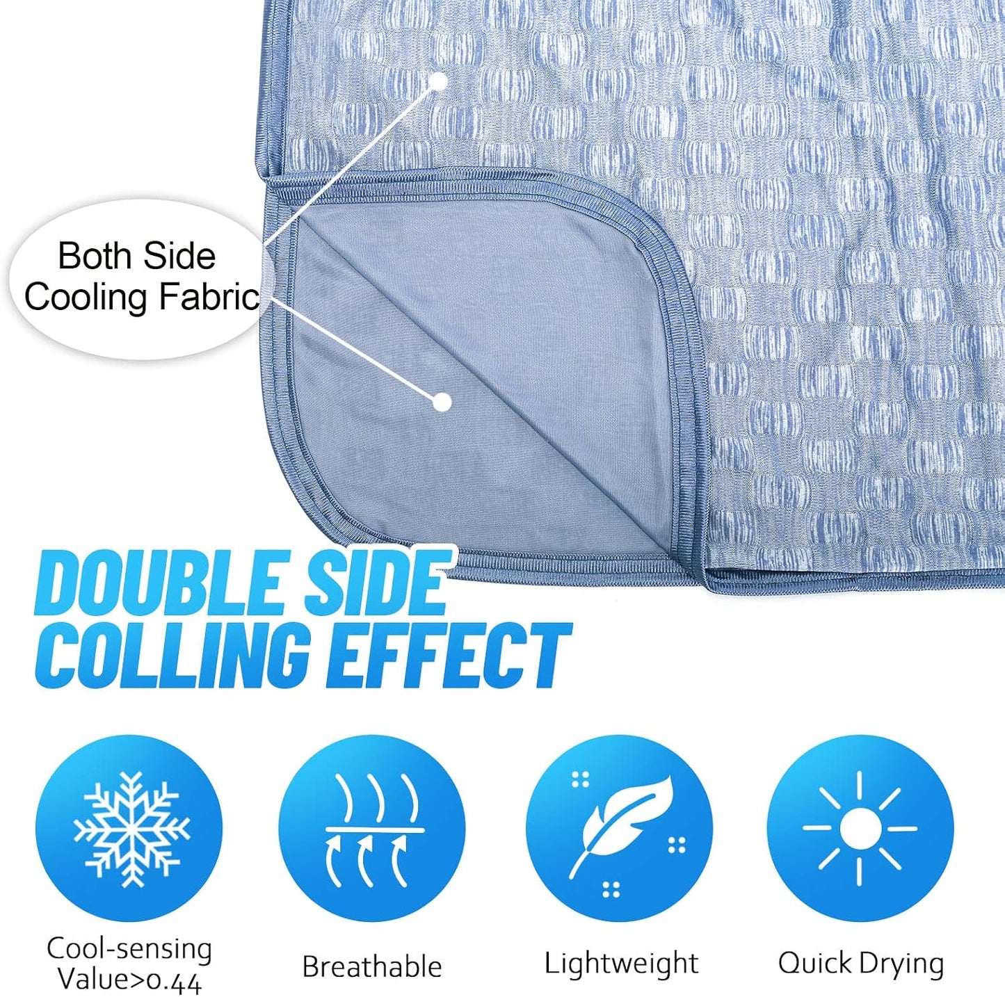 Ailemei Direct Cooling Thin Mattress Pad, King Size Mattress Topper for Hot Sleepers, Deep Pocket Fits 16" Mattresses, Fitted Sheets for Bed, Summer Cooling System, Gray, 76"x80"