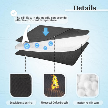 Black Fireplace Blanket for Heat Loss & Save Energy - Indoor Fireplace Air Blocker Safety Cover for The Living Room | Year-Round Comfort, 39x32
