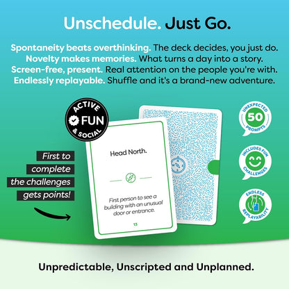 Unplanned Adventures Card Game; Fun Date Night, Road Trip & Family Fun Gift