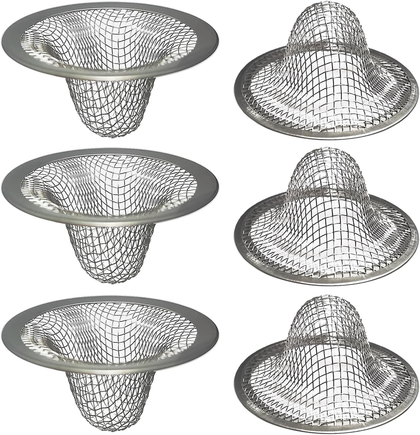 1.0" Small Drain Strainer, Sink Drain Hair Catcher, Bathroom Sink Drain Strainer, 2PCS Drain Mesh Baskets for Laundry, Mop Pool, Utility, Slop, RV Sink, Stainless Steel Drain Filter