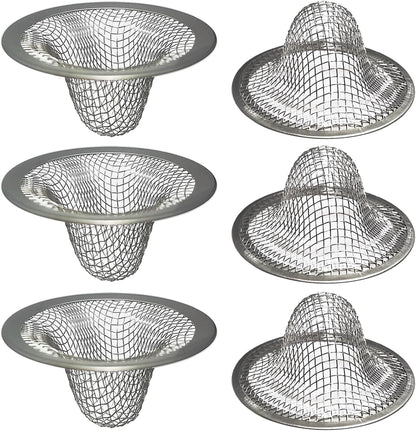 1.0" Small Drain Strainer, Sink Drain Hair Catcher, Bathroom Sink Drain Strainer, 2PCS Drain Mesh Baskets for Laundry, Mop Pool, Utility, Slop, RV Sink, Stainless Steel Drain Filter