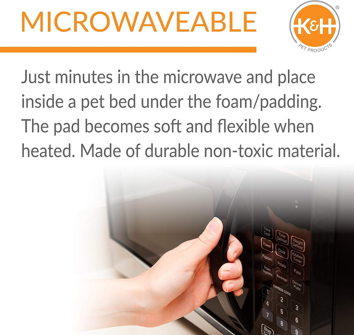 K&H Pet Bed Warmer, Microwavable Pet Heating Pad, 9x9in Blue