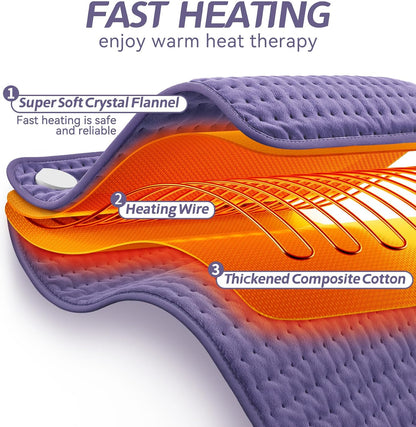 Heating Pad for Back Pain Relief, Extra Large 17"x33" Electric Heat Pad with 6 Heat Settings, 4 Timers, Auto Shut-Off - Machine Washable for Neck Shoulder Cramps, Christmas Gift for Women Mom Wife