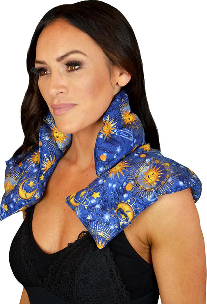 Nature's Approach Neck & Shoulder Wrap, Indigo | 12-herb rice & flaxseed wrap drapes over neck and shoulders for hot or cold therapy