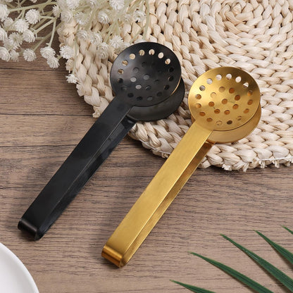 2pcs Tea Bag Squeezer Tongs, Stainless Steel Teabag Clip Holder Strainer Dispenser Gripper Picker Spoon Accessories for Tea Drinkers Gifts(Silver, Gold)