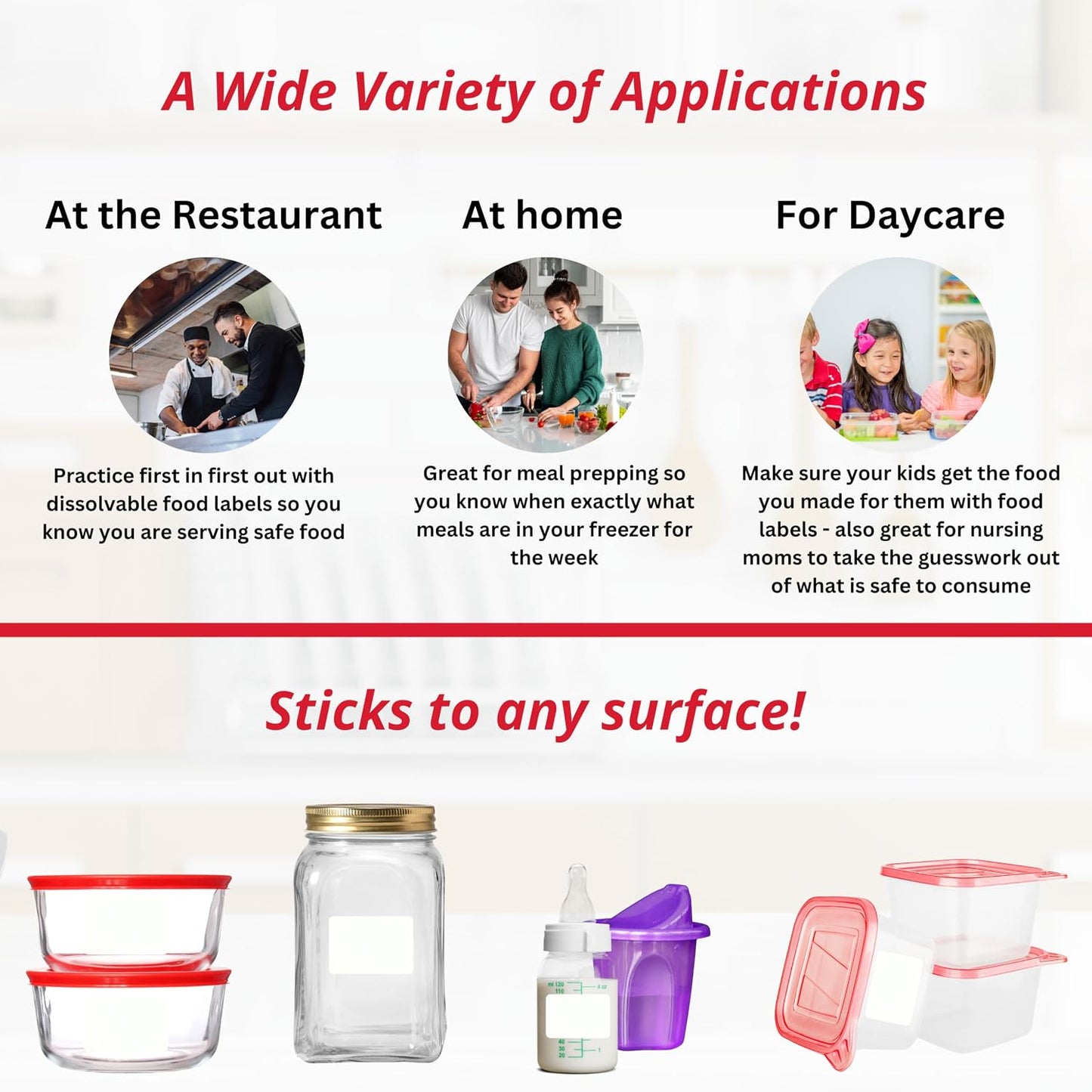 2x3 Dissolvable Food Labels, 1000 Food Container Stickers, Blue | Ideal for Fridge Freezer & Pantry, Organize Prepped Meals & Leftovers Easily, Adheres Well, Dissolves Fast with Zero Residue