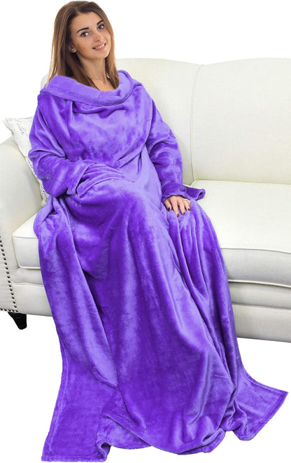 Catalonia Wearable Blanket with Sleeves for Women & Men, Fleece Wrap Throw | Cozy Sleeve Design for Hands-Free Comfort, Perfect for Reading, TV Time & Relaxing, Christmas & Birthday Gift