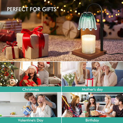 Candle Warmer Lamp with Timer - Electric Wax Melt Warmer with Adjustable Height and Dimmer for Scented Candle Wax, Home Fragrance Décor and House Warming Birthday Gifts for Women Mom