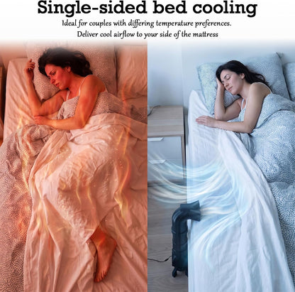 Bed Cooling Fan Under Sheets,Adjustable Bed Cooling System for Hot Sleepers | Adjustable speed buttons on fan surface,Powerful airflow under sheets,targeted room-temperature airflow sleep cooler