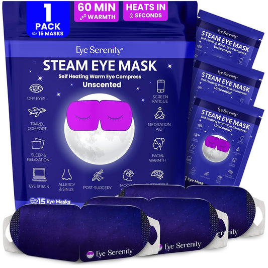 Eye Serenity Steam Eye Mask, Heated Eye Mask Fast Relief for Stye Unscented