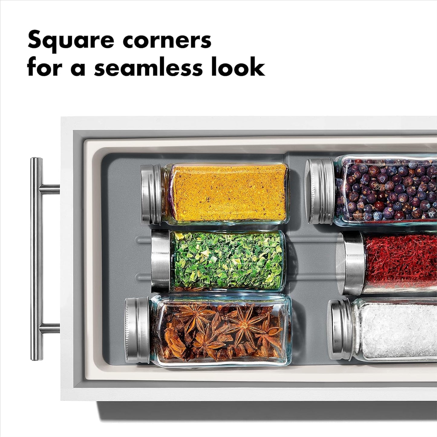OXO Good Grips Kitchen Compact Spice Drawer Organizer, White - Pack of 2