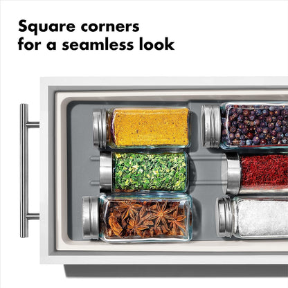 OXO Good Grips Kitchen Compact Spice Drawer Organizer, White - Pack of 2