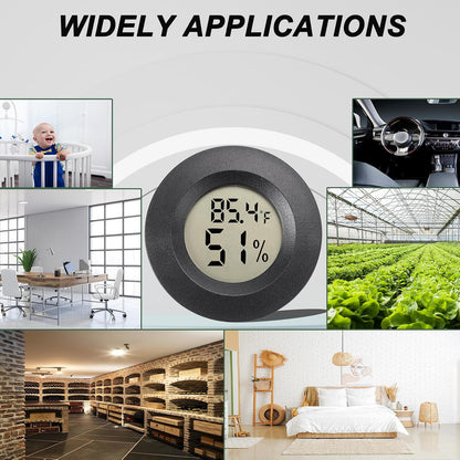 Hygrometer Thermometer Digital Humidity Meter 2 Pack | Mini Size,℉/℃ Conversion Indoor/Outdoor Humidity Monitor Reptile Thermometer For Greenhouse Garden Cellar