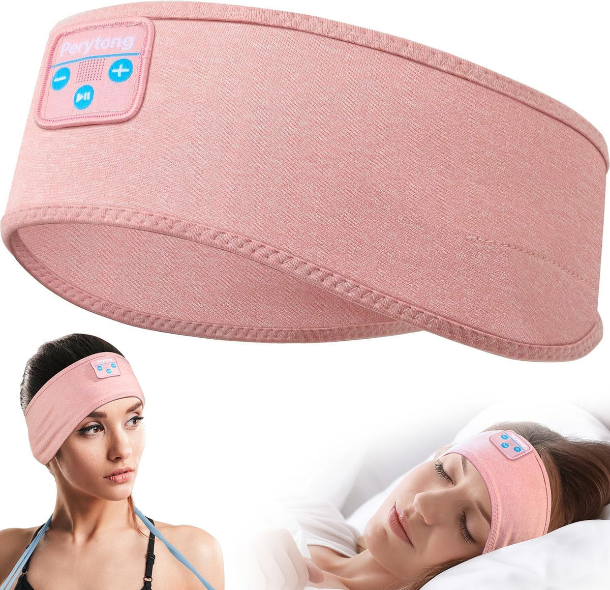 Perytong Sleep Headphones Wireless, Bluetooth Sports Headband Headphones with Ultra-Thin HD Stereo Speakers Perfect for Sleeping,Workout,Jogging,Yoga,Insomnia, Air Travel, Meditation (Grey)