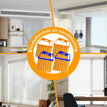 4 Pcs Blind Cleaner Duster Tool,Blind Dusters for Cleaning,7 Finger Dusting Cleaner Tool for Window & Air Conditioner,Window Blinds Cleaner Microfiber Washable
