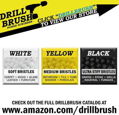 7in Boat Brush Variable Speed Polisher Attachment - Medium Yellow Bristles | Bathroom Accessories - Cleaning Supplies - Deck Scrub Brush - 5/8 x 11 Threaded Hub - Tile - Shower Cleaner - Flooring