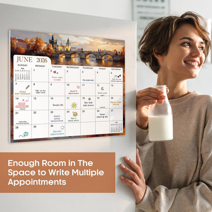 2026-2027 Magnetic Calendar for Refrigerator, Apr 2026-Dec 2027 | 21-Month Fridge Calendar 2026-2027 for Home Planning, Scheduling and Easy Organization, Greenery