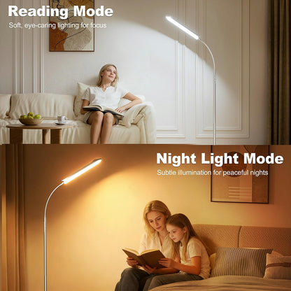 Yikuneng Dimmable LED Floor Lamp, Super Bright Reading Lamps Floor Standing lamp with Remote & Touch Control, Stepless Dimming & 2700K-6500K Color Temperature, for Living Room Bedroom Office, Black