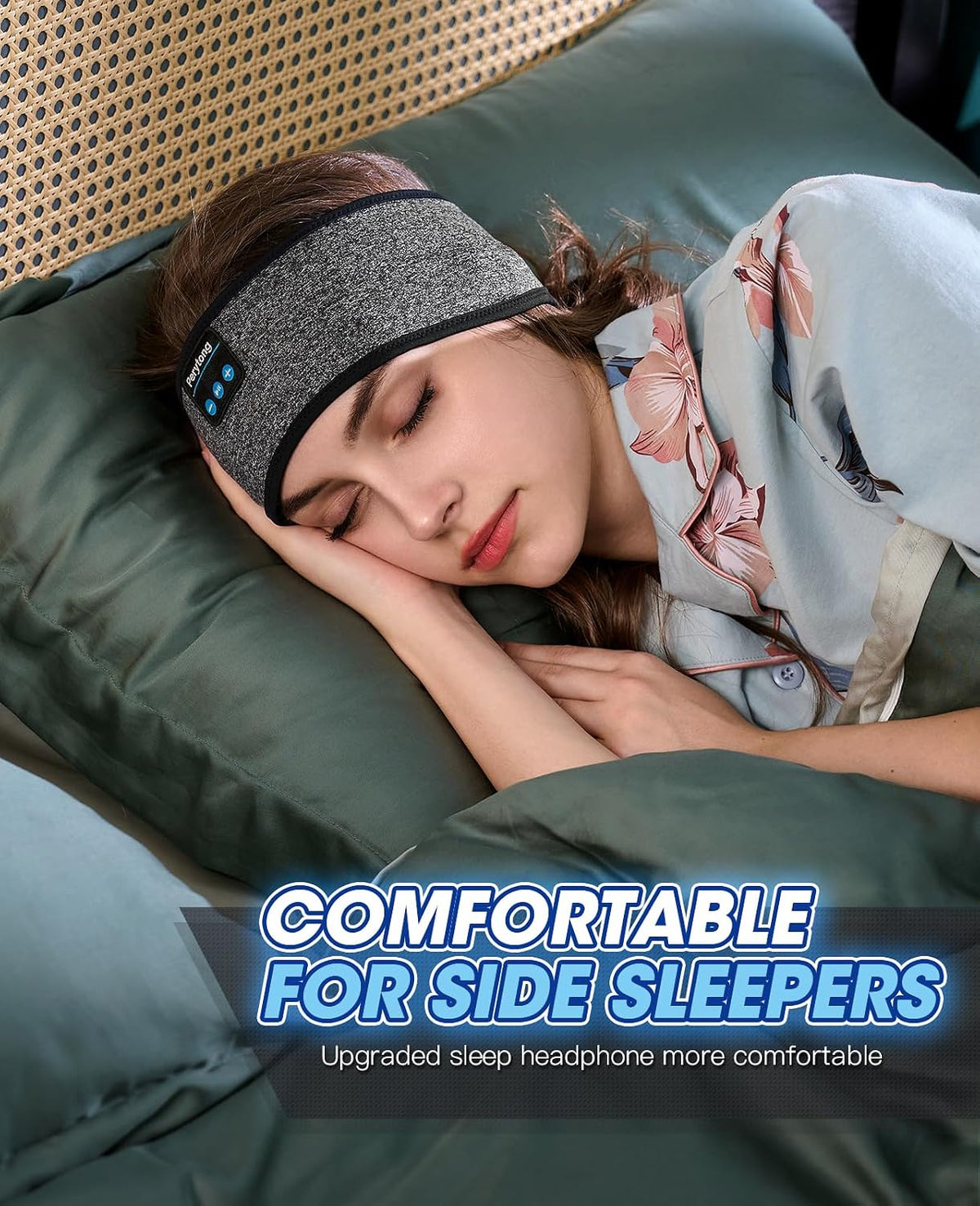 Perytong Sleep Headphones Wireless, Bluetooth Sports Headband Headphones with Ultra-Thin HD Stereo Speakers Perfect for Sleeping,Workout,Jogging,Yoga,Insomnia, Air Travel, Meditation (Grey)