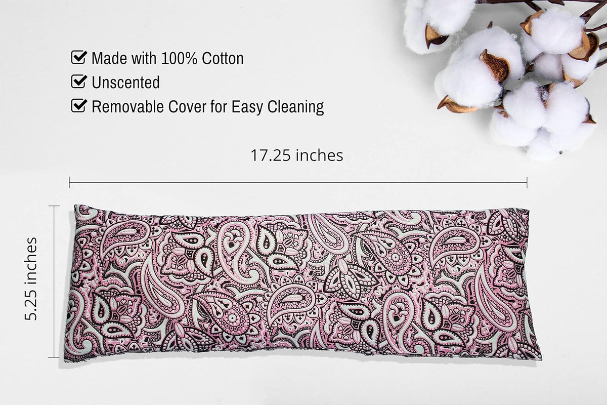 Microwavable Corn Filled Heating Pad and Cold Pack/Washable 100% Cotton Cover (Cross Hatch - Mint, 7.5in W x 11in L)