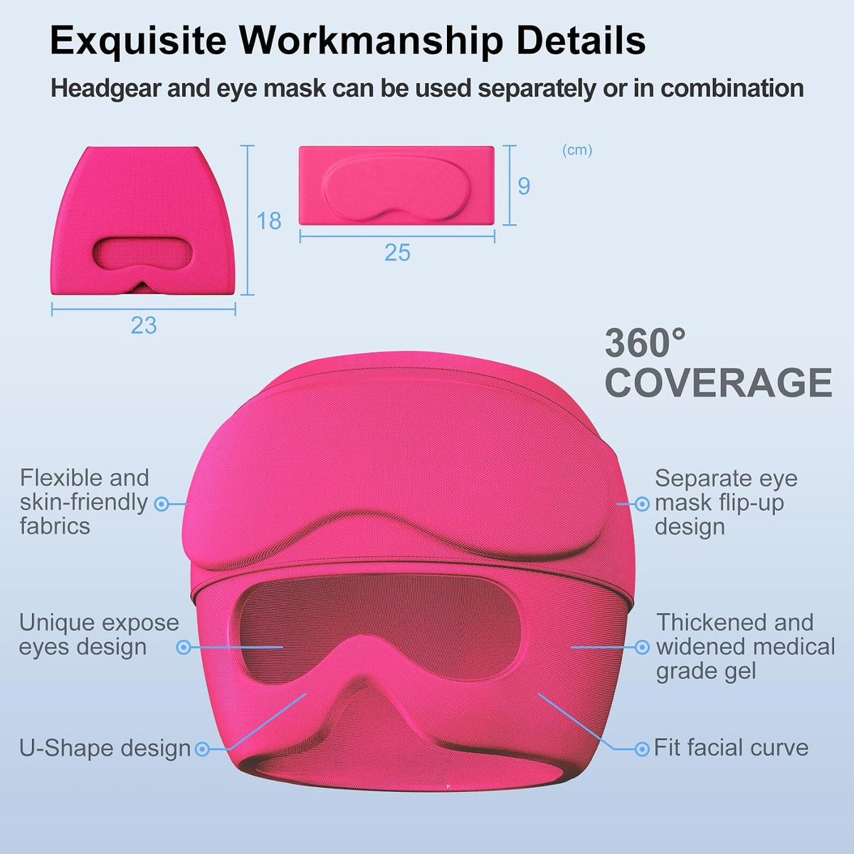 2 in 1 Migraine Relief Cap with Gel Eye Mask, Headache Relief Cap Ice Head Wrap Hot and Cold Therapy Hat Gift for Women for Headache Puffy Eyes Sinus and Tension Stress Relief (Light Purple)