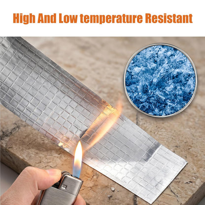 Butyl Waterproof Tape with Foil Backing, 2 Inch x16 Feet, Silver | Incredibly Sticky, Puncture-proof, Weather-resistant, for Metal, Plastic, Roofing Materials