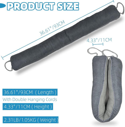 Weighted Door Draft Stopper, Under Door Seal for Bottom of Door, 36inch | Heavy Duty Under the Door Draft Blocker, Soundproof & Thermal Insulation, Noise & Wind Blocker, Black
