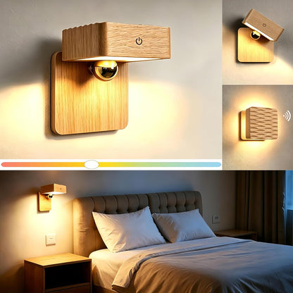 Rechargeable Wall Sconce Battery Operated LED Wall Light for Bedroom,Motion Sensor Night Light Indoor for Reading Light,Dimmable Touch Cordless Lamp,Removable Rotatable Magnetic Wall Lamp