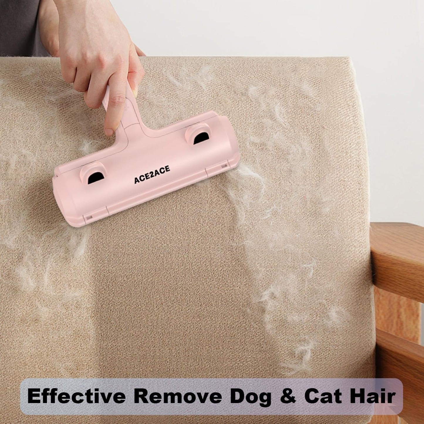 ACE2ACE Pet Hair Remover, Reusable Lint Roller for Cat and Dog Hair, White | Self Clean Cat Hair Remover with Dust Bin, Dog Hair Remover for Couch, Furniture, Carpet, Sofa and Bedding