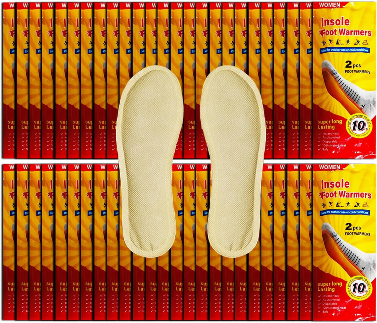 Women's Foot Warmers, Lasts 10hrs, Heats Fast, 2-3 Min Activation, Heated Feet Warmers, Camping, Hiking, Skating, Skiing; Blizzards, Cold Winter or Summer Nights