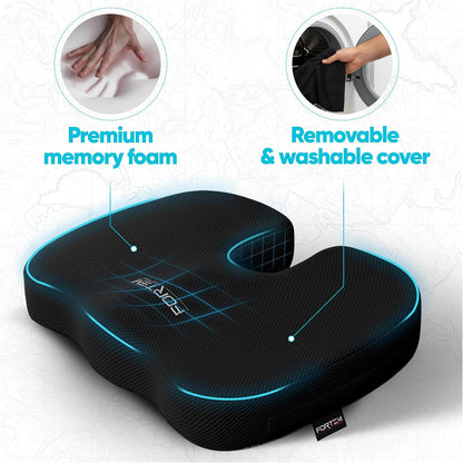 FORTEM Seat Cushion & Lumbar Support for Office Chair, Wheelchair, Car